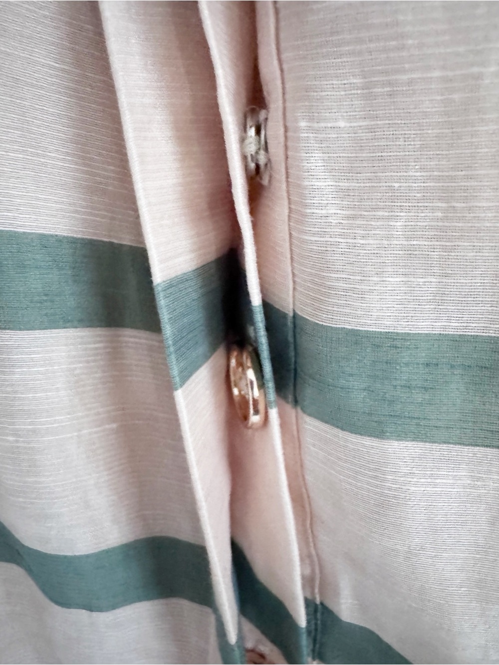 Ruffled Collar Midi Dress in Blush and Olive Stripes - BURU boutique brand - Picture 5 of 9